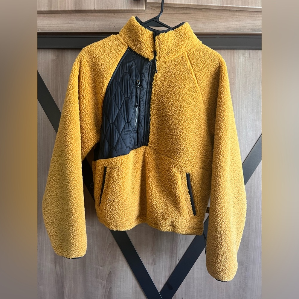Joy Lab Yellow Sherpa Jacket with Black Accents